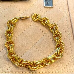 Gold Chain double link bracelet, 7mm